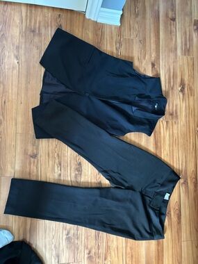 Black Womens Dress Vest and Pants Set